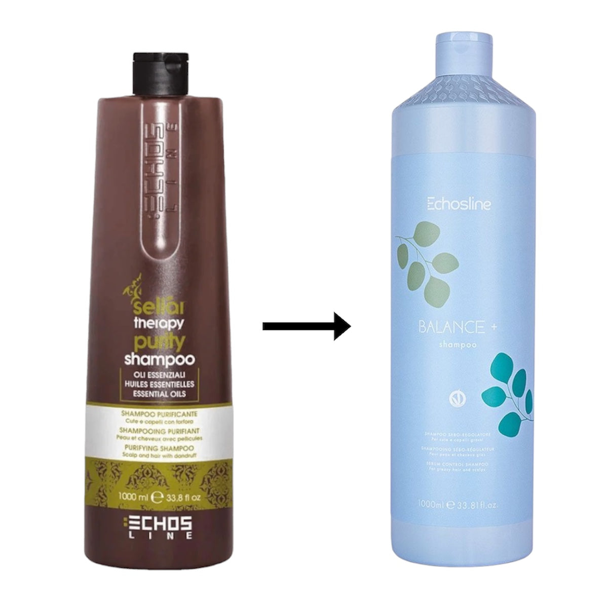 Echos Purity Shampoo 1000ml Anti-Dandruff Head Sores