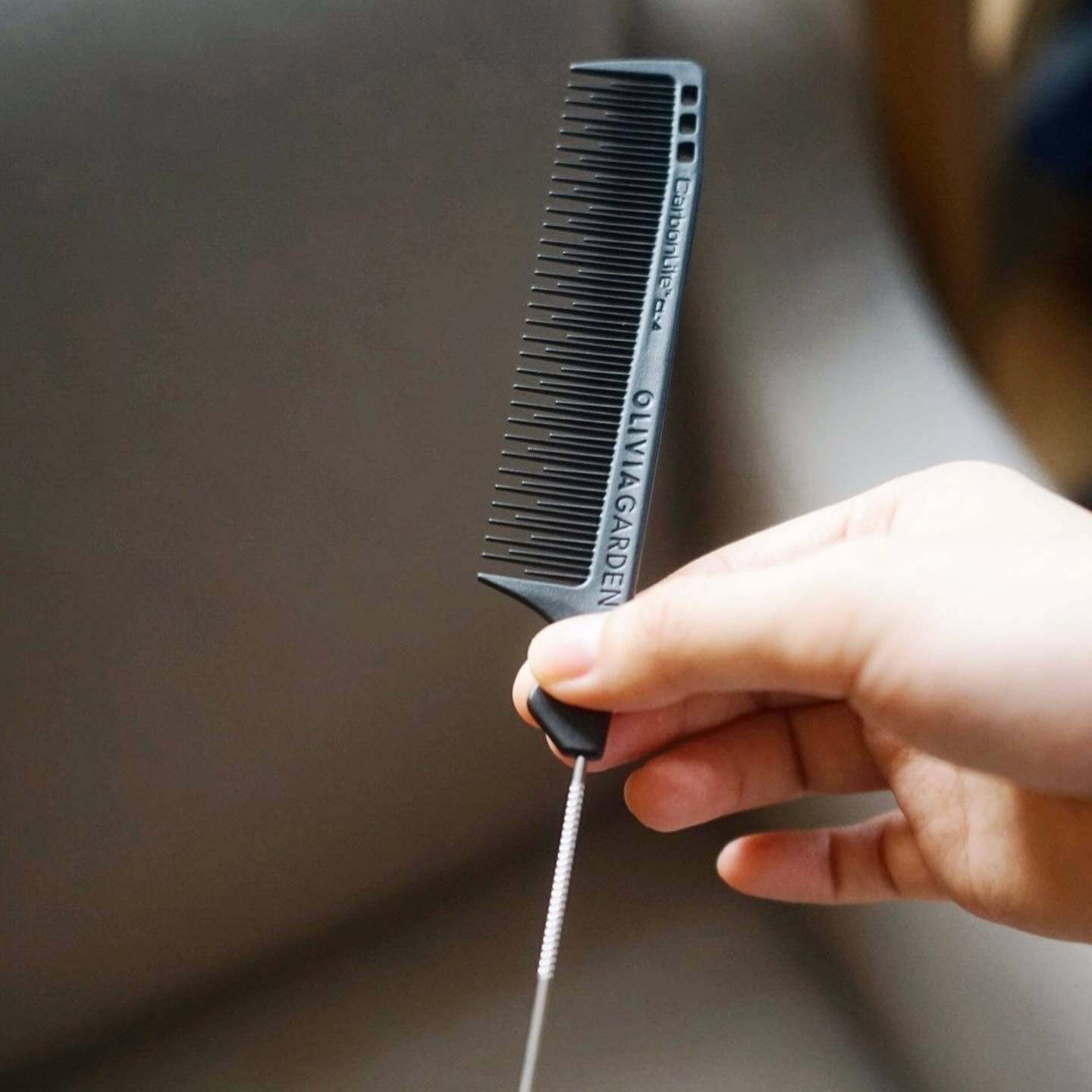 Olivia Garden Carbonlite Metal Tail Teasing Comb CL-4