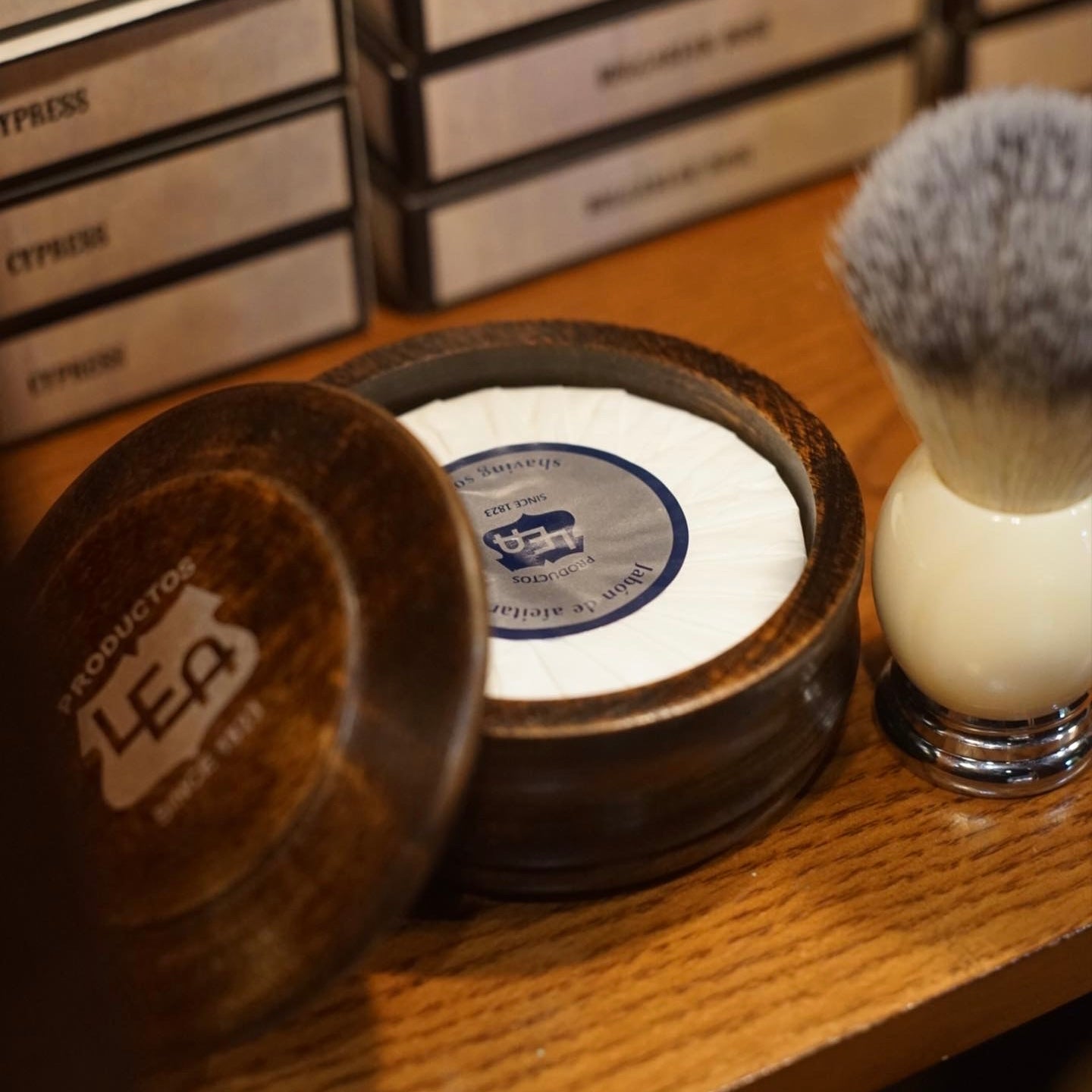 LEA Shaving Soap in wooden bowl for sensitive skin 防敏剃鬚皂