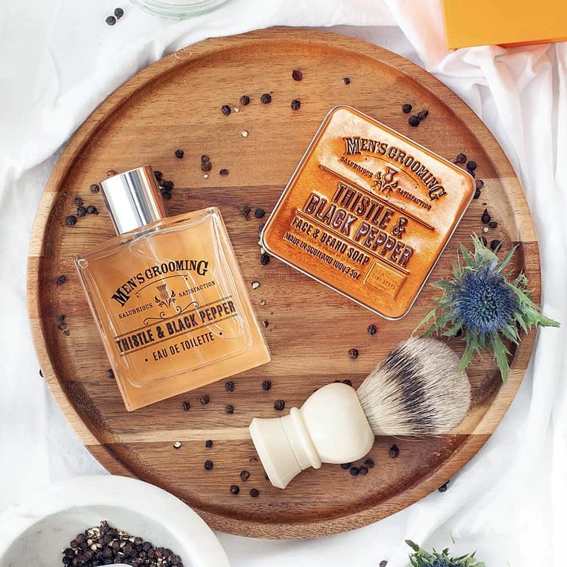 British Scottish Fine Soaps – Classic Men’s Perfume (Thistle & Black Pepper)
