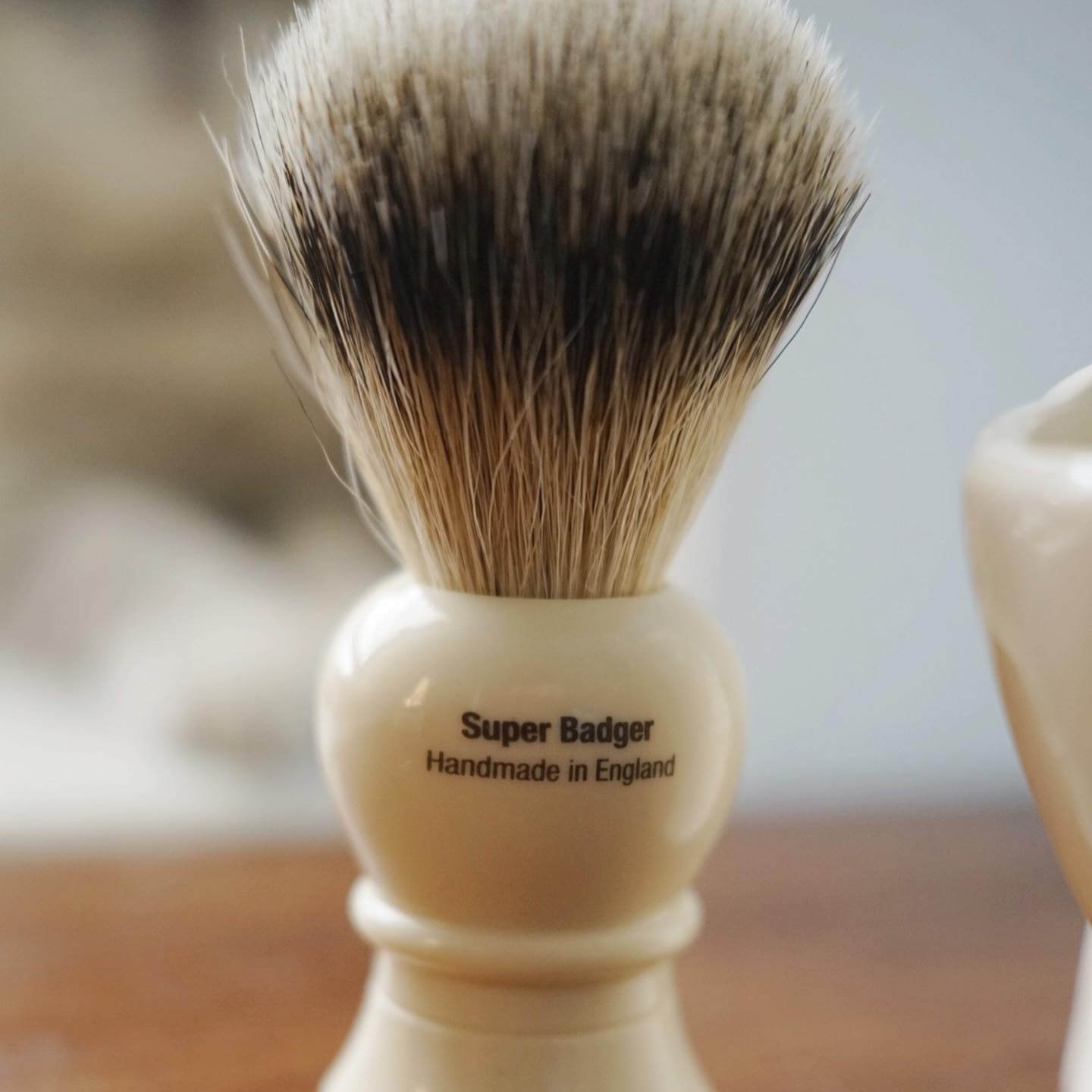 Taylor of Old Bond Street Contemporary Super Badger Shaving Brush (10cm) Imitation Ivory Super Badger Hair Brush