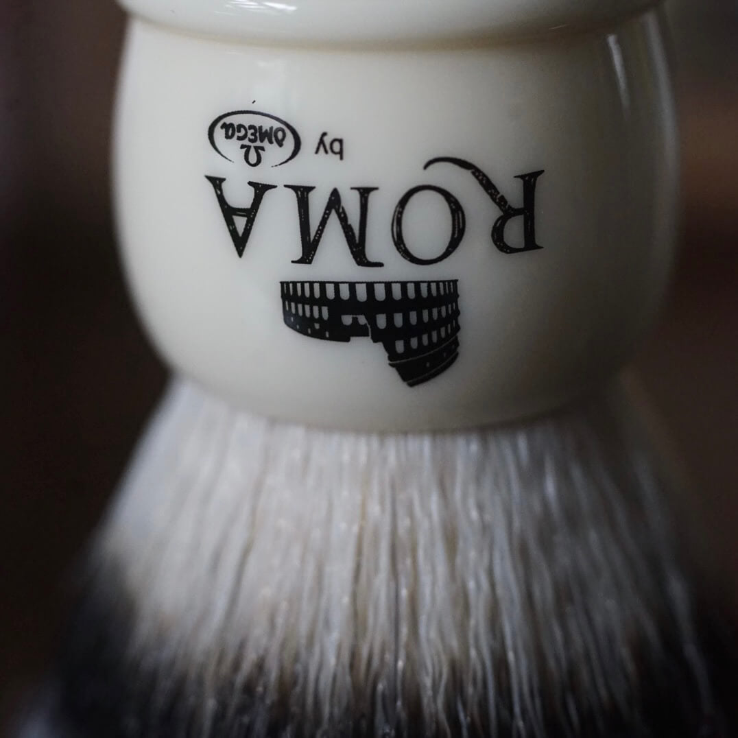Omega Roma Colosseum Synthetic Fiber Shaving Brush. Colosseum Series Synthetic Fiber
