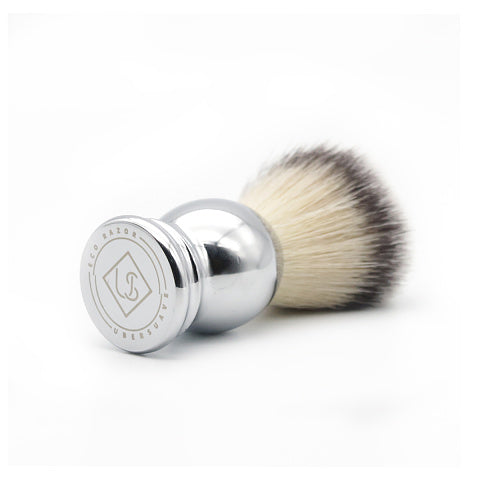 Ubersuave Eco-Razor 540 Bulbous Chrome Shaving Brush (Synthetic Silvertip)