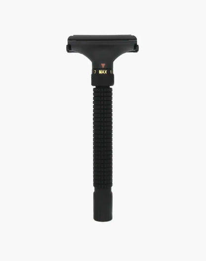 Ubersuave Eco-Razor 201B 可調式啞黑剃鬚刀Matte Black Adjustable Butterfly Open Double Edge Razor