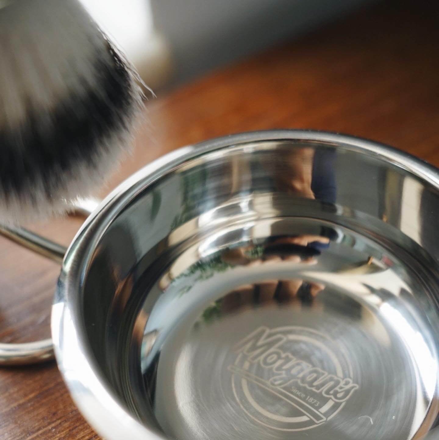 Morgan's Luxury Shave Gift Set in Wooden Box stainless steel shaving gift box