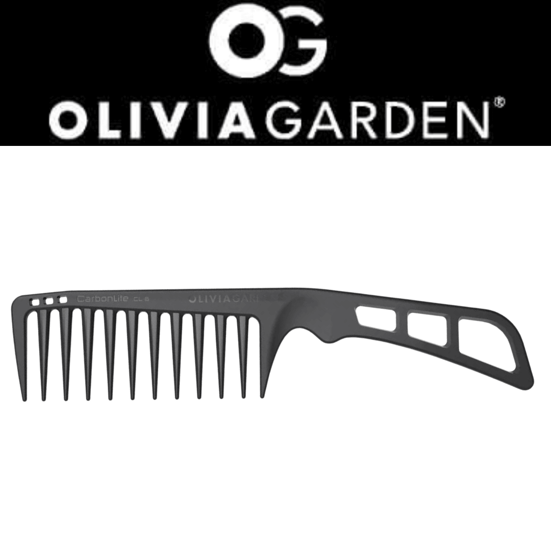 Olivia Garden Carbonlite Wide Tooth Comb with Handle #CL-6