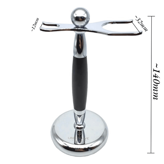Eco-Razor Black &amp; Chrome Safety Razor and Brush Stand