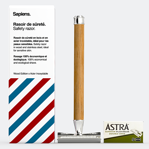 Sapiens. Safety Razor Safety Razor – Wooden Handle