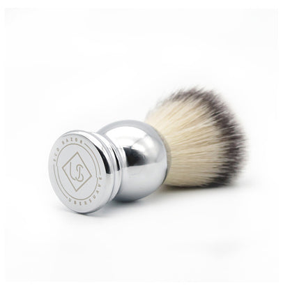 Ubersuave Eco-Razor 540 Bulbous Chrome Shaving Brush (Synthetic Silvertip)